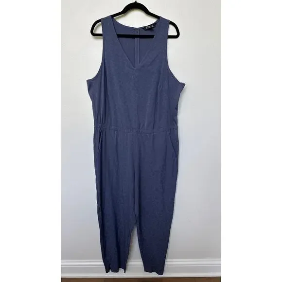 Athleta Brooklyn Textured Jumpsuit Medieval Violet Purple Women's Plus Size 18 - Picture 3 of 9